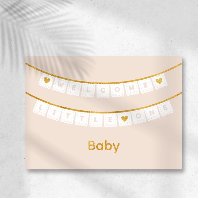 Vacances Métallisée Bienvenue Carte de félicitations pour bébé Little  (Créateur téléchargé)