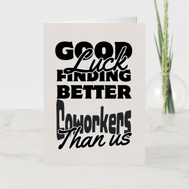 Vacances Métallisée Carte de départ de collègue drôle, aller humoristi (Recto)