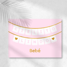 Carte de félicitations Cielito Lindo Pink Baby