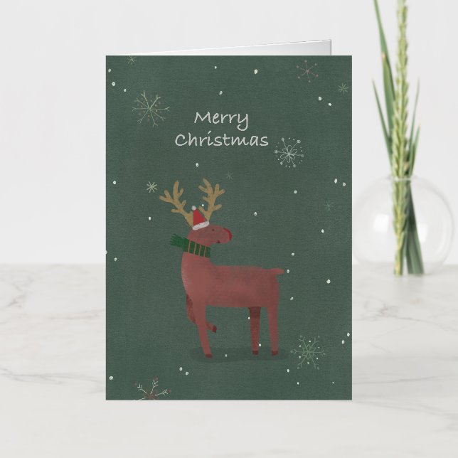 Vacances Métallisée Carte de Noël (Recto)