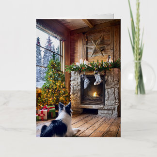 Vacances Métallisée Carte de Noël pliée