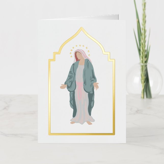 Vacances Métallisée Carte de prière commémorative funéraire catholique (Recto)