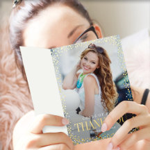 Carte de remerciement de fin d'études FOIL Sparkle