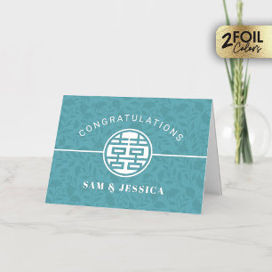 Vacances Métallisée Carte de voeux chinoise double bonheur réel Foil