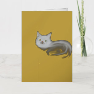 Vacances Métallisée Carte de vœux de chaton blanc mystique – Chat aux