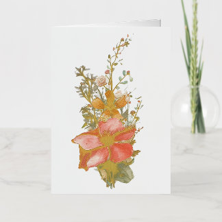 Vacances Métallisée Carte de vœux élégante à motif floral de prairie a