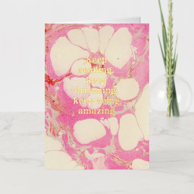 Vacances Métallisée Carte de voeux pliée à l'huile de marbre (Recto)