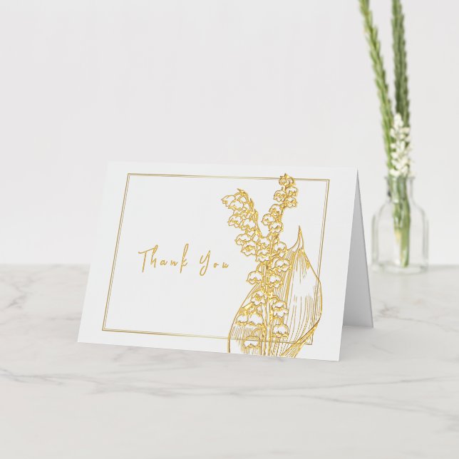 Vacances Métallisée Carte de voeux Pliée Merci Bride Douche. (Fleur)