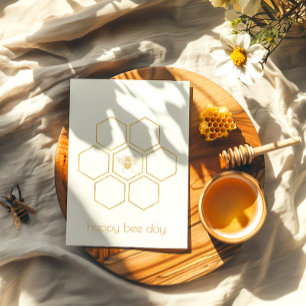 Vacances Métallisée Joyeuse carte d'anniversaire de fête des abeilles