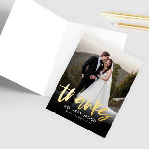 Vacances Métallisée Sincere Merci FOIL Photo Carte de remerciements