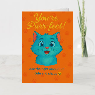 Vacances Métallisée Vous êtes Purr-fect - jolie carte de voeux pour ch