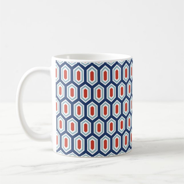 Vacances Moderne Géométrique Motif Café Mug (Gauche)