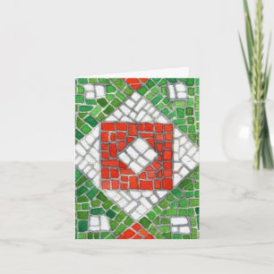 VACANCES MOSAÏQUES Carte pour notes de Noël / Vert