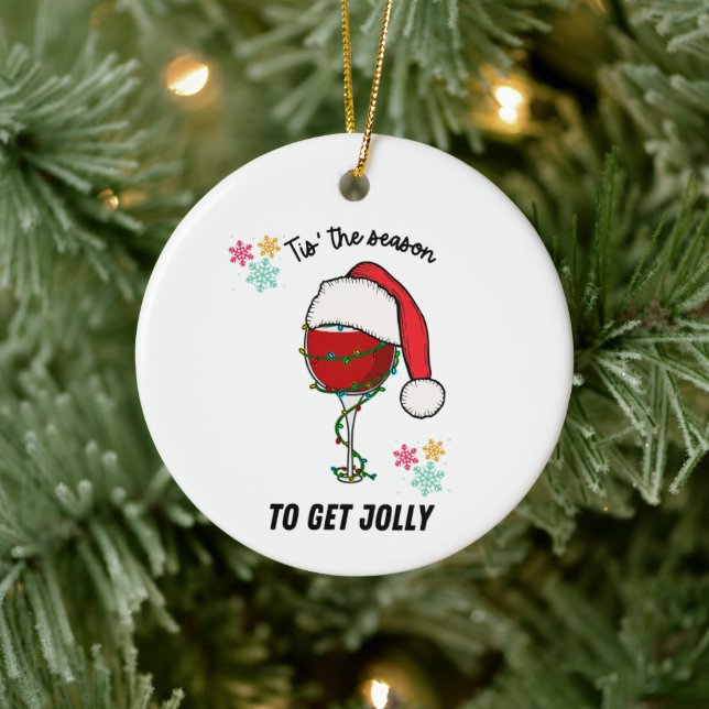 Vacances Noël ornement vin boisson drôle (Arbre)