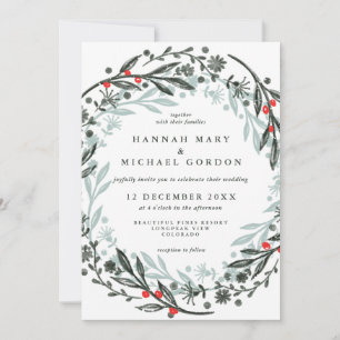 Vacances verdoyantes tendance wreath invitation