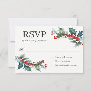 Vacances Verdure Aquarelle Mariage RSVP