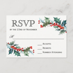 Vacances Verdure Aquarelle Mariage RSVP