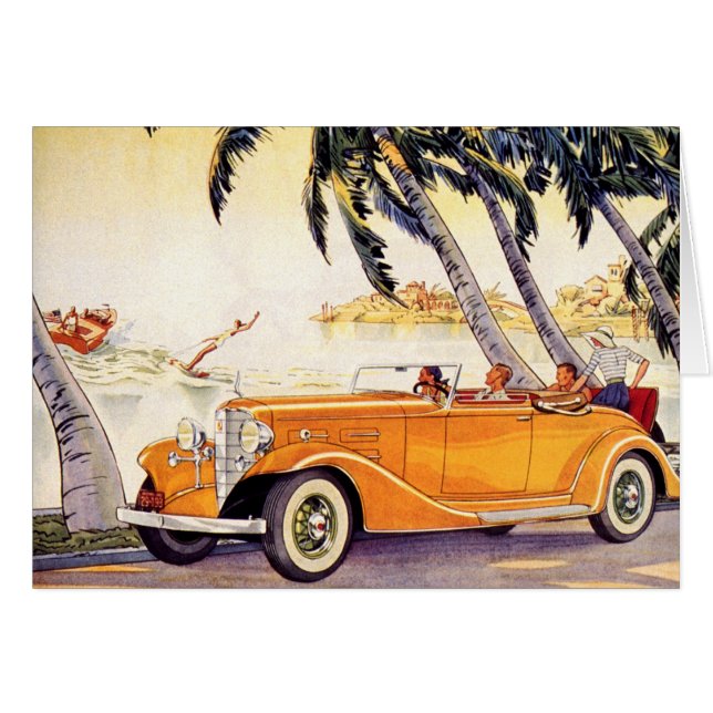 Vacances vintage en voiture convertible (Devant horizontal)