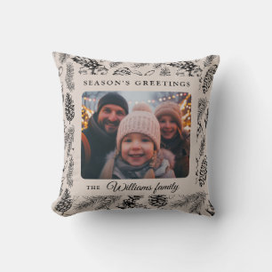Vacances Vintage Famille Photo Pillow Oreiller