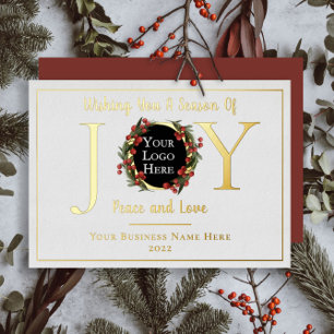 Vacances Wreath Joie Paix et Amour Business Logo
