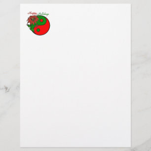 Vacances Yin Yang Poinsettia Rouge Vert