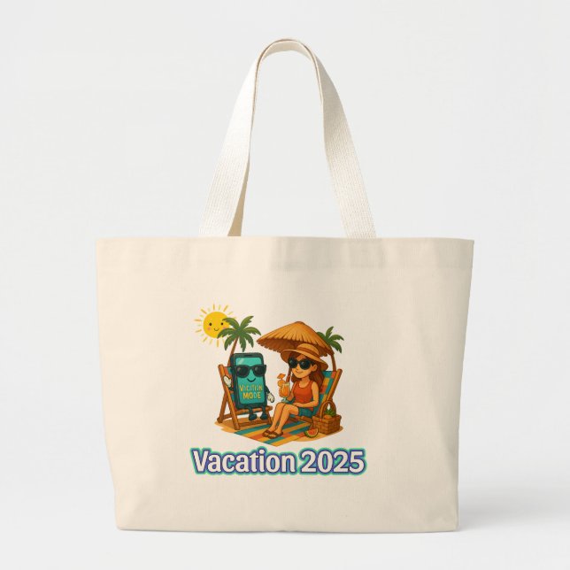 Vacation Mode Tote Bag – Fun Beach Vibes Digital A (Devant)