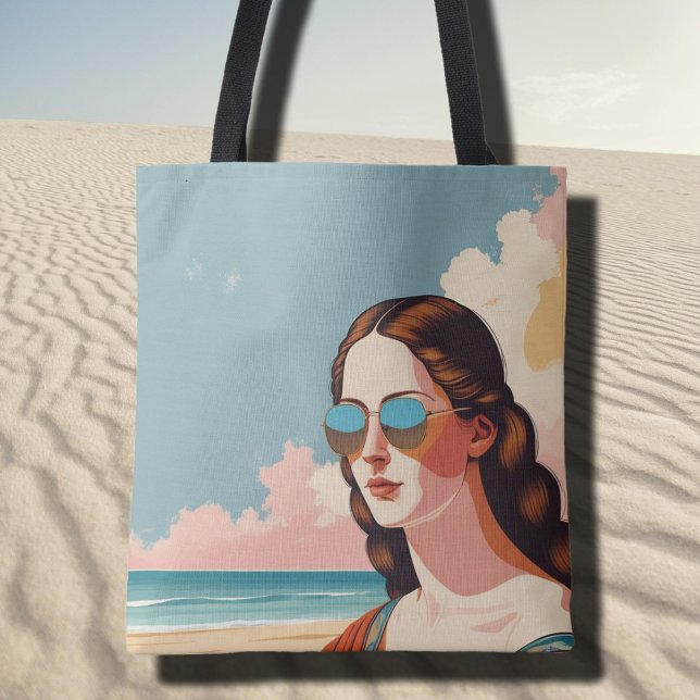 Vacation Vibes Mona Lisa Tote Bag (Créateur téléchargé)