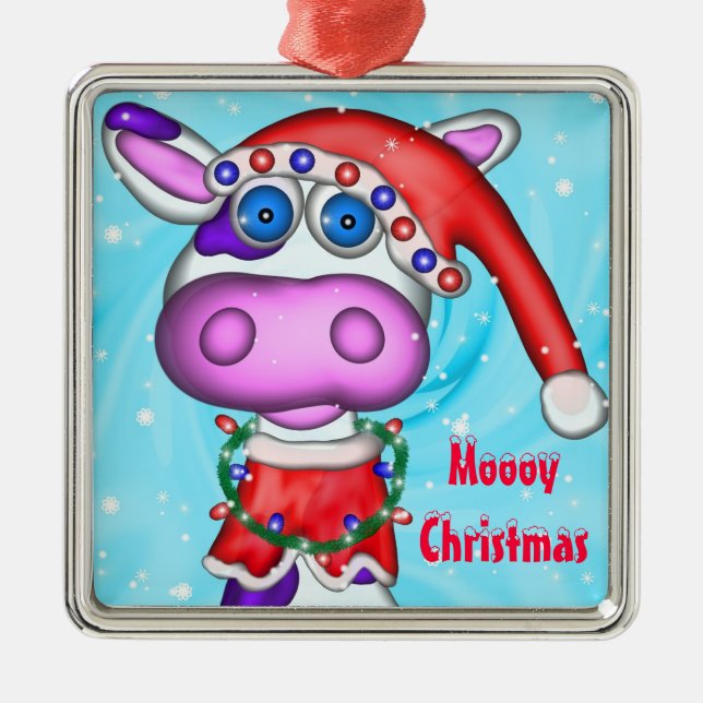 Vache à vacances, ornement de Noël de Moooy (Devant)