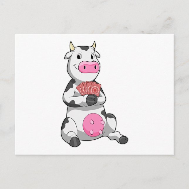 Vache au Poker avec des cartes de poker (Devant)