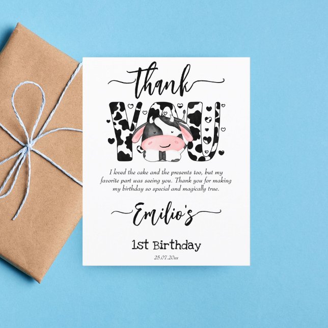 Vache baryton fête d'anniversaire carte de remerci (Créateur téléchargé)