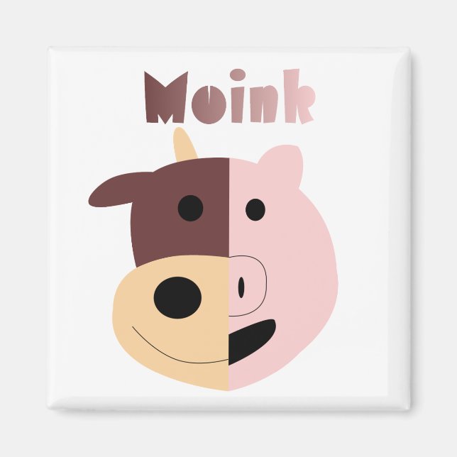 Vache + Cochon = aimant rose (Devant)