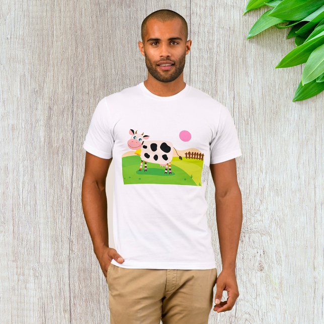 Vache Dans Un Champ Mens T-shirt (Créateur téléchargé)