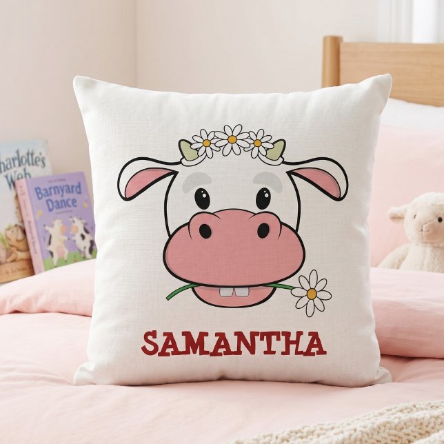 Vache de dessin animé mignonne | Coussin d'animal  (Créateur téléchargé)