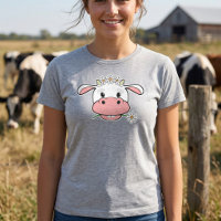 Vache de dessin animé mignonne | T-shirt de l'anim