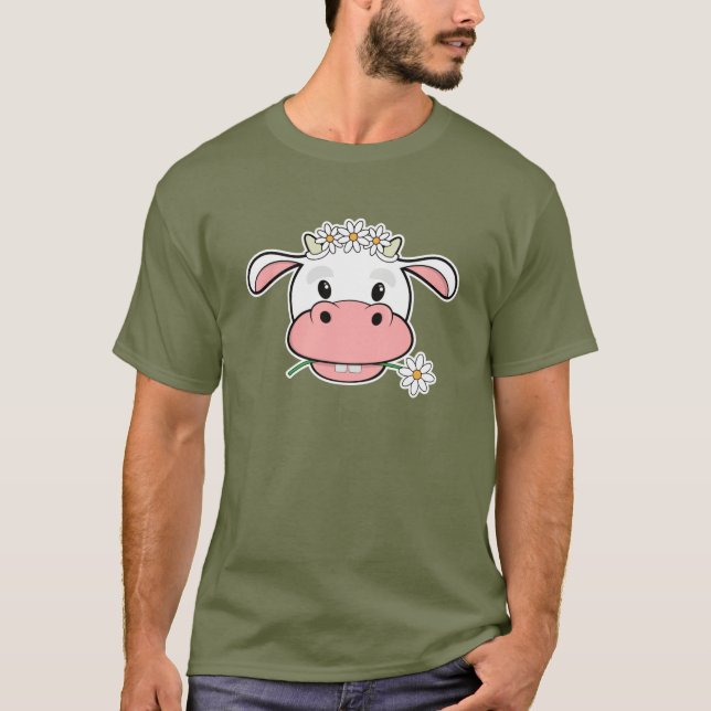 Vache de dessin animé mignonne | T-shirt de l'anim (Devant)