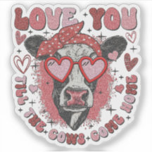 Vache de la Saint-Valentin - Amour - Autocollant S