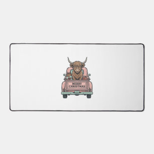 Vache des Highlands Camion de Noël Gravure Vintage