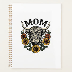 Vache des Highlands Maman Tournesol Vintage Design