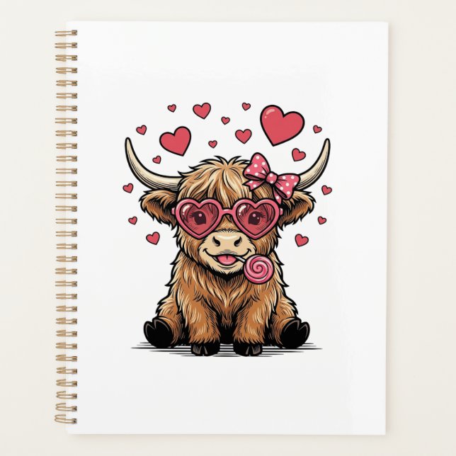 Vache des Highlands mignonne Saint Valentin lunett (Devant)
