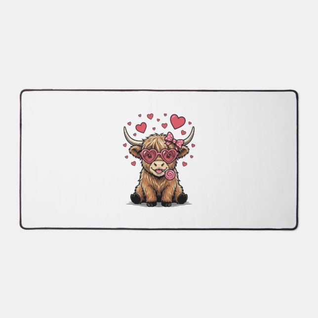 Vache des Highlands mignonne Saint-Valentin lunett (Recto)