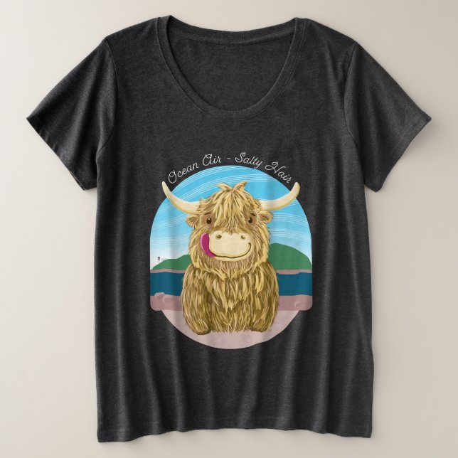 Vache des montagnes écossaise avec les cheveux (Design devant)