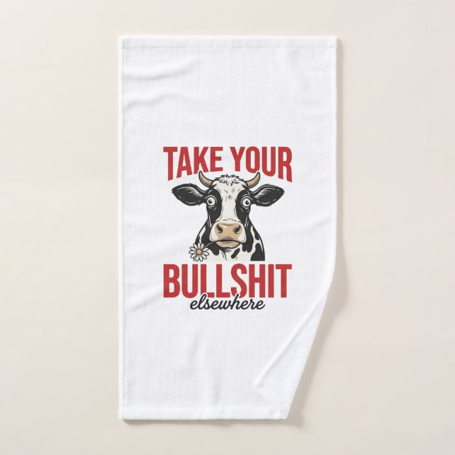 Vache drôle ailleurs conception de t-shirt vintage (Serviette à main)