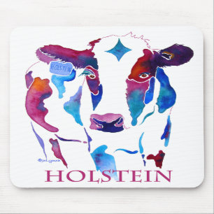 Vache du Holstein de tapis de souris dans le