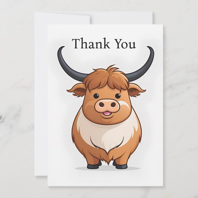 Vache écossaise carte de remerciements (Devant)