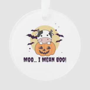 Vache Ghost Cute Kawaii Halloween Moo I Mean Boo