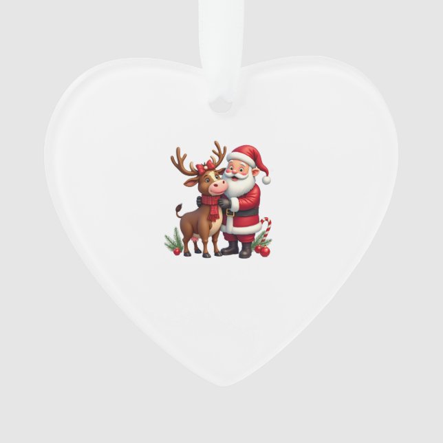 Vache Highland de Noël avec Santa écossais vintage (devant)