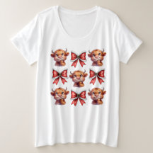 Vache Highland et coquette de Noël Bow