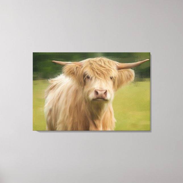 Vache Highland Peint à l'huile Grande Impression e (Recto)