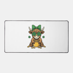 Vache Highland St Patrick Pot d'or Art Vintage_1