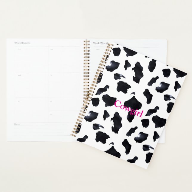 Vache Imprimée Noir Blanc Cowgirl (Devant avec enveloppe)